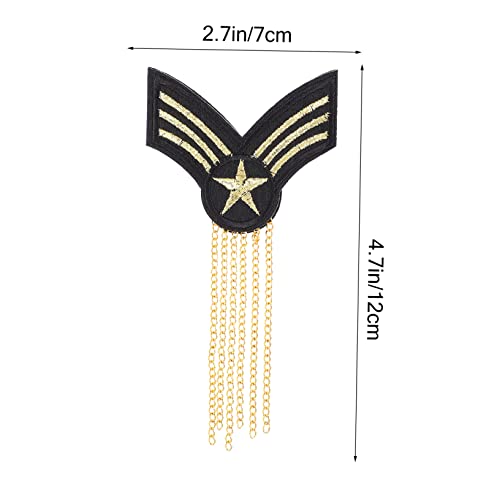 Homoyoyo Gentlemen Epaulet Schulterklappe mit Quasten Mehrlagige Englische Fransen Schultermarke Langlebiges Stoff und Eisenmaterial Einfach zu Befestigen für Kostüme und Festliche Outfits von Homoyoyo