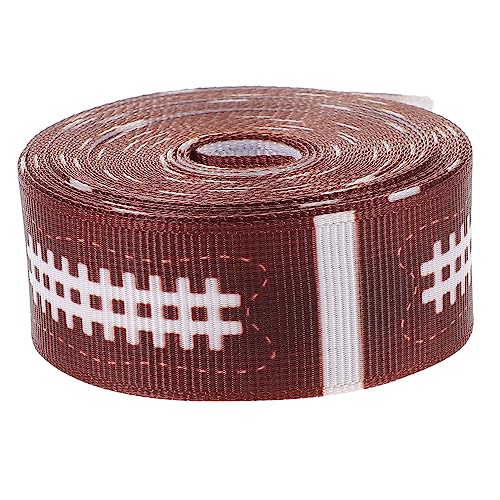 Homoyoyo Geschenkband Rugby Muster Breit Sportliches Diy Band für Partydekorationen Schleifen Kuchenverzierung und Geschenkverpackung von Homoyoyo