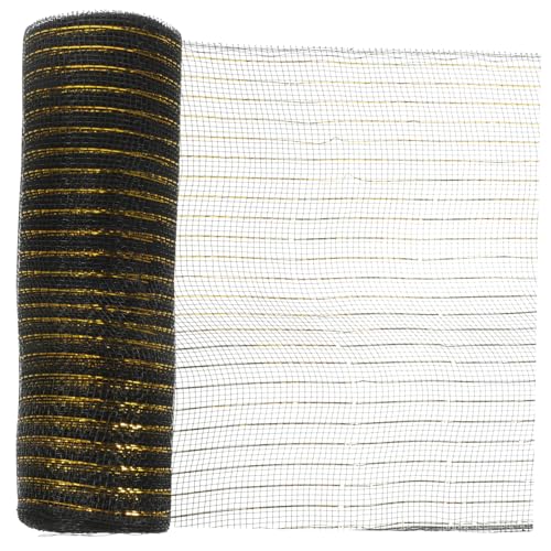 Homoyoyo Geschenkband aus Netzgaze Langlebiges DIY Schleifenband für Geschenkverpackung Kreative Dekoration für Blumen Feiern und Hochzeiten Flexible Sichere Materialien Schwarz Gold von Homoyoyo