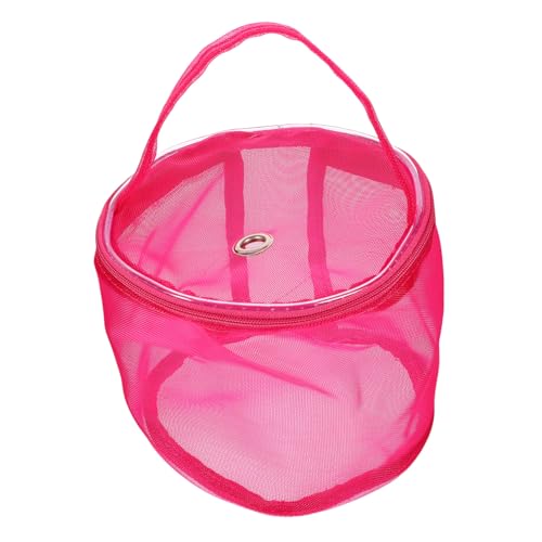 Homoyoyo Gewebte Aufbewahrung tasche nylontasche organizer handtasche knitting bag cord organizer bag organizer pouch gehäkelte Tasche Netz Haken Garn Taschen Garnhalter zum Stricken Rosy von Homoyoyo