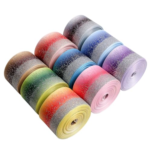Homoyoyo Glitter Ripsband mit Farbverlauf Yards DIY Geschenkband Vielseitiges Bastelband für Haarschleifen Blumenarrangements und Partydekoration Robust und Leicht Zuschneidbar Grün Homoyoyo Glitter Ripsband mit Farbverlauf Yards DIY Geschenkband Vielseitiges Bastelband für Haarschleifen Blumenarrangements und Partydekoration Robust und Leicht Zuschneidbar Grün von Homoyoyo