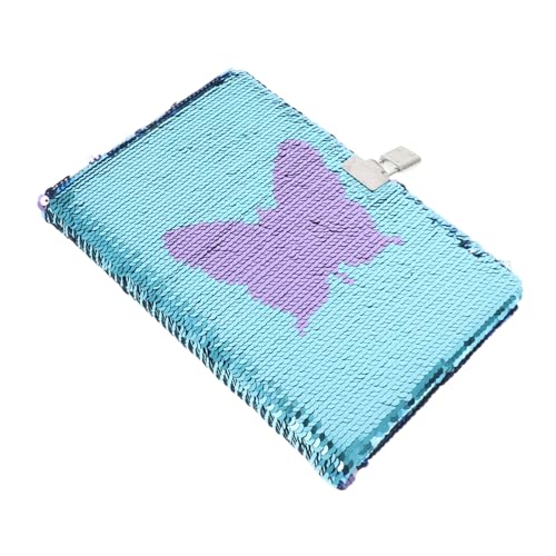 Homoyoyo Glitzer Notizbuch mit Sicherem Schloss Bunter Pailletten Schmetterling Flip Design für Schnellen Zugriff Stabiles Reisetagebuch für Teenager und Lehrer DIY Organizer für Kreative von Homoyoyo