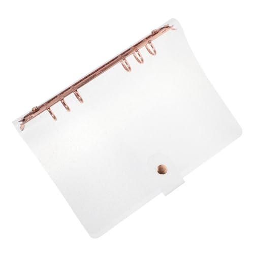 Homoyoyo Glitzernde Notizbuch Hülle aus Transparentem PVC Schützende Ringbuch Hülle für Schule und Büro Leichter Tragbarer Organizer Umschlag in Roségold von Homoyoyo