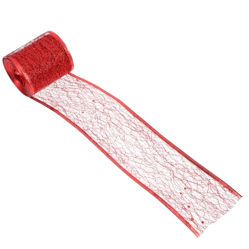 Homoyoyo Glitzerndes Netzband Rotes Dekoband mit Hohlmaschen Design DIY Geschenkband für Hochzeit Weihnachten Basteln und Festliche Dekorationen Homoyoyo Glitzerndes Netzband Rotes Dekoband mit Hohlmaschen Design DIY Geschenkband für Hochzeit Weihnachten Basteln und Festliche Dekorationen von Homoyoyo