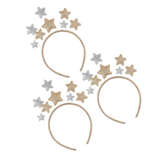 Homoyoyo Glitzerndes Stern-stirnband, 3-teiliges Weihnachts-stern-stirnband, Glitzernd, Gold-silber, Sternförmiger Haarreif für Prinzessinnen-partys, Haar-accessoires für Halloween Und Weihnachten Homoyoyo Glitzerndes Stern-stirnband, 3-teiliges Weihnachts-stern-stirnband, Glitzernd, Gold-silber, Sternförmiger Haarreif für Prinzessinnen-partys, Haar-accessoires für Halloween Und Weihnachten von Homoyoyo