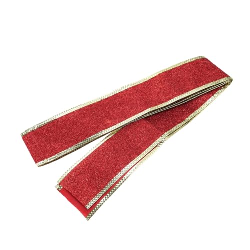Homoyoyo Glitzerndes Weihnachtsband Flockigem mit Glitzerpulver Dekoratives Schleifenband für Baumdekoration Diy Basteln Hochzeit Festliche Weihnachtsdeko Rote Farbakzente von Homoyoyo