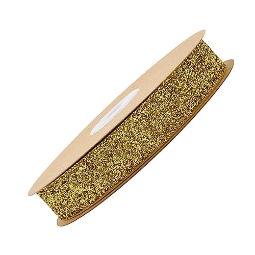 Homoyoyo Goldene Beflockungsbänder Dekoratives Geschenkband Langlebiges DIY Samtband für Party Kleidung Geschenkverpackung und Festliche Dekorationen von Homoyoyo