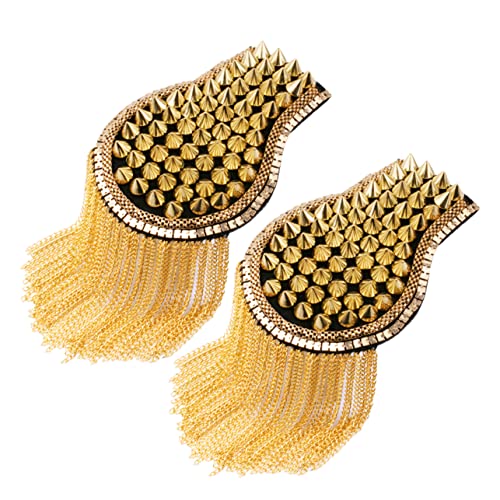 Homoyoyo Goldene Epaulett Schulterklappen mit Quasten Handgefertigte Schulterabzeichen Verarbeitung Eleganter Look für Anzüge und Festliche Anlässe von Homoyoyo