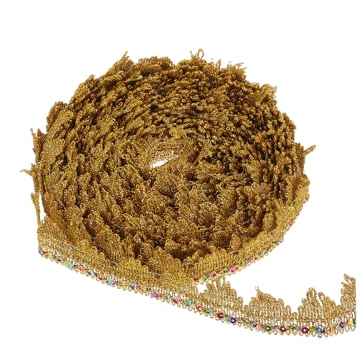 Homoyoyo Goldene Spitzenborte mit Pailletten Besticktes Zierband für Bastelprojekte Langlebiges Pet Material Dekoratives Schmuckband für Kleidung und Heimdeko Homoyoyo Goldene Spitzenborte mit Pailletten Besticktes Zierband für Bastelprojekte Langlebiges Pet Material Dekoratives Schmuckband für Kleidung und Heimdeko von Homoyoyo