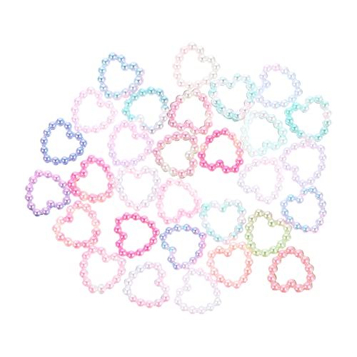 Homoyoyo Gradient Love Heart Pearl Nail Decorations DIY Manicure Accessories Easy To Apply Suitable For Natural Artificial Nails von Homoyoyo