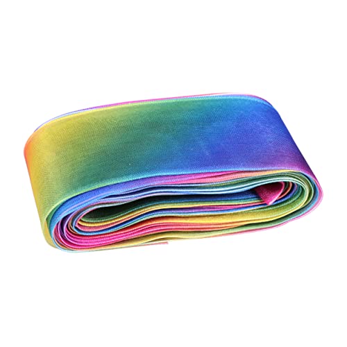 Homoyoyo Gradient Rainbow Chiffonband für DIY Haaraccessoires Yards Druckdesign für Festtagsprojekte Hochwertiges Material für Kreative Dekorationen von Homoyoyo