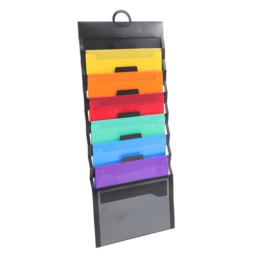 Homoyoyo Große Kapazität Mehrschichtiger Wandhänger Datei Organizer Erweiterbare Kunststoff Mappe mit Fächern Tragbare Handakte für Büro Zuhause und Reise Praktischer Dokumenten Organizer von Homoyoyo