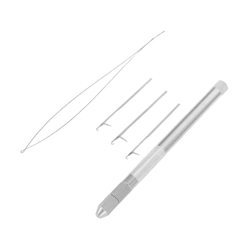 Homoyoyo Häkelnadel Einfädler Für Haarverlängerungen Haarperlen Werkzeug Strickhaken Für Haarverlängerungen Flechtwerkzeuge Haarnähnadeln Und Faden Haarverlängerungs Schlaufennadel von Homoyoyo