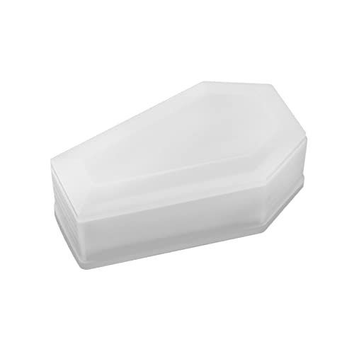 Homoyoyo Halloween Coffin Silikonform für DIY Crystal Epoxy Gießform Robuste Aufbewahrungsbox für Kreative Deko und Bastelprojekte Weiß von Homoyoyo