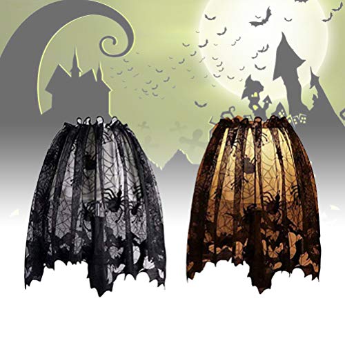 Homoyoyo Halloween-Dekoration Halloween- Lampenschirm- Abdeckungsdekoration Halloween- Lampenschirme Schwarze Spitze Spinnenfenster Kaminmantel Schal für Halloween- Party- Dekoration Homoyoyo Halloween-Dekoration Halloween- Lampenschirm- Abdeckungsdekoration Halloween- Lampenschirme Schwarze Spitze Spinnenfenster Kaminmantel Schal für Halloween- Party- Dekoration von Homoyoyo
