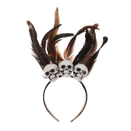 Homoyoyo Halloween Federschädel Haarreif Party Kopfschmuck Leichtes Halloween Headband für Kostümfeste Cosplay Bühnenauftritte und Gruselige Verkleidungen Schwarzes Braunes Design Homoyoyo Halloween Federschädel Haarreif Party Kopfschmuck Leichtes Halloween Headband für Kostümfeste Cosplay Bühnenauftritte und Gruselige Verkleidungen Schwarzes Braunes Design von Homoyoyo