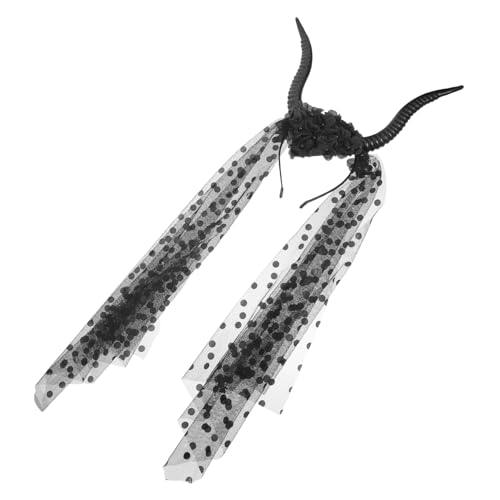 Homoyoyo Halloween Gothic Queen Schafhorn Stirnband mit Schwarzem Netzschleier Plastikgefertigtes Detailreiches Haarband für Damen für Party Cosplay und Maskerade Homoyoyo Halloween Gothic Queen Schafhorn Stirnband mit Schwarzem Netzschleier Plastikgefertigtes Detailreiches Haarband für Damen für Party Cosplay und Maskerade von Homoyoyo