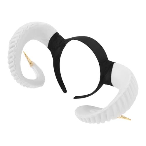 Homoyoyo Halloween Haarband Cosplay Hörner Stirnband aus PP Material Weißes Einhorn Horn mit Golddekor Party Haarschmuck für Festliche Kostümierungen und Fotosessions Homoyoyo Halloween Haarband Cosplay Hörner Stirnband aus PP Material Weißes Einhorn Horn mit Golddekor Party Haarschmuck für Festliche Kostümierungen und Fotosessions von Homoyoyo