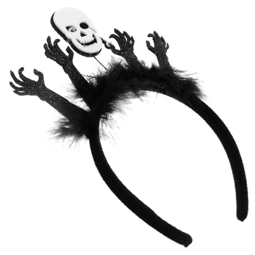 Homoyoyo Halloween Haarschmuck Damen Leichtes Schädel Stirnband mit Schwarzem Gruseliges Halloween Kopfschmuck für Party Vielseitig Kombinierbar für Kostüm und Cosplay Homoyoyo Halloween Haarschmuck Damen Leichtes Schädel Stirnband mit Schwarzem Gruseliges Halloween Kopfschmuck für Party Vielseitig Kombinierbar für Kostüm und Cosplay von Homoyoyo