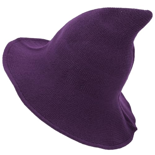 Homoyoyo Halloween Hexenhut aus Hochwertigem Wollmischgewebe Spitz Zulaufend mit Breiter Krempe Leichte Wiederverwendbare Partyhut für Erwachsene für Halloween Feiern Festivals und Homoyoyo Halloween Hexenhut aus Hochwertigem Wollmischgewebe Spitz Zulaufend mit Breiter Krempe Leichte Wiederverwendbare Partyhut für Erwachsene für Halloween Feiern Festivals und von Homoyoyo