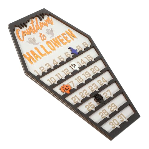 Homoyoyo Halloween Holz Countdown Kalender Sargform Dekoration für Innen Halloween Deko Regal Fenster Tisch Beweglicher Markierer für Festliche Grusel Atmosphäre Supplies Countdown Ornament Homoyoyo Halloween Holz Countdown Kalender Sargform Dekoration für Innen Halloween Deko Regal Fenster Tisch Beweglicher Markierer für Festliche Grusel Atmosphäre Supplies Countdown Ornament von Homoyoyo