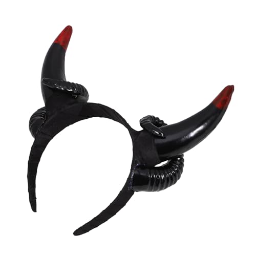 Homoyoyo Halloween Kopfschmuck Hörner Haarreif für Erwachsene Schäferhörner Stirnband Langlebig für Kostüm Cosplay Party und Karneval von Homoyoyo
