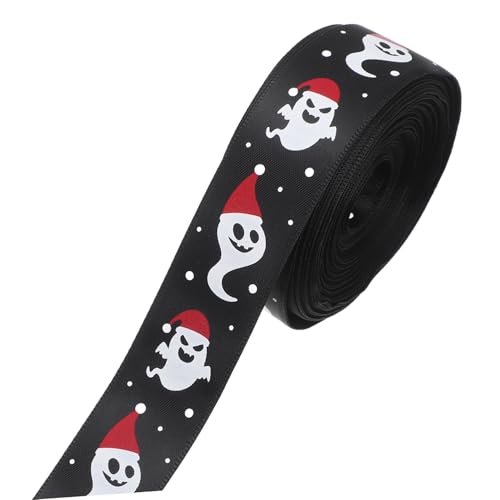 Homoyoyo Halloween Satinband Breit Yards Dekoratives Geschenkband mit Einzigartigem Halloween Weiches DIY Schleifenband für Festliche Verpackungen und Partydekorationen von Homoyoyo