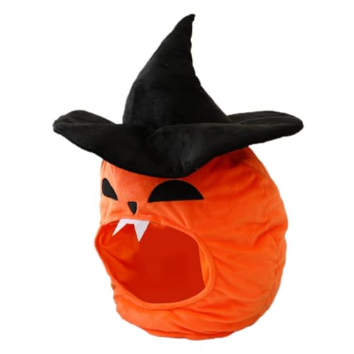 Homoyoyo Halloween Witch Kürbis Plüsch Kopfteil Bequemes Cosplay Kostüm Partyhut Langlebig und Lebendig für Karneval Auffälliges Design für Erwachsene von Homoyoyo