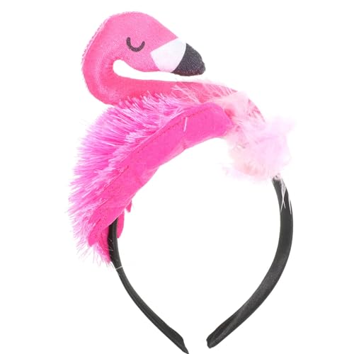 Homoyoyo Hawaii-Flamingo-Stirnband Kreativer Flamingo-Hut Flamingo-Kopfschmuck Flamingo-Partyzubehör Kreativer Flamingo-Kopfschmuck Für Hawaii-Karneval Tropische Party von Homoyoyo