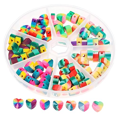 Homoyoyo Herzform Polymer Perlen Herzperlen für DIY Schmuckherstellung Spacer Perlen für Armbänder und Ohrringe von Homoyoyo