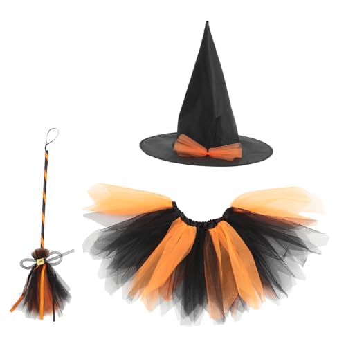 Homoyoyo Hexenkostüm Für Halloween Cosplay-set Für Junge Mädchen Bühnenauftrittsset Halloweenkleid Partyzubehör Hexenkostüm Für Jungen Und Mädchen Cosplay-zubehör Für Halloween von Homoyoyo