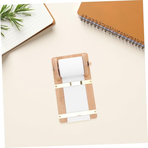 Homoyoyo Holz Notizpapierrollenhalter mit Drehmechanismus Langlebiger Schreibtisch Organizer für Bürobedarf Multifunktionaler Memo Papierspender mit Verstellbarer Notizlänge Holz Design für von Homoyoyo
