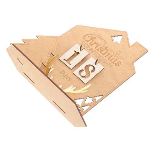 Homoyoyo Holz Weihnachtskalender Adventskalender Tischdekoration DIY Holzhaus Weihnachten Dekoration für Schreibtisch Wohnzimmer Geschenkidee von Homoyoyo