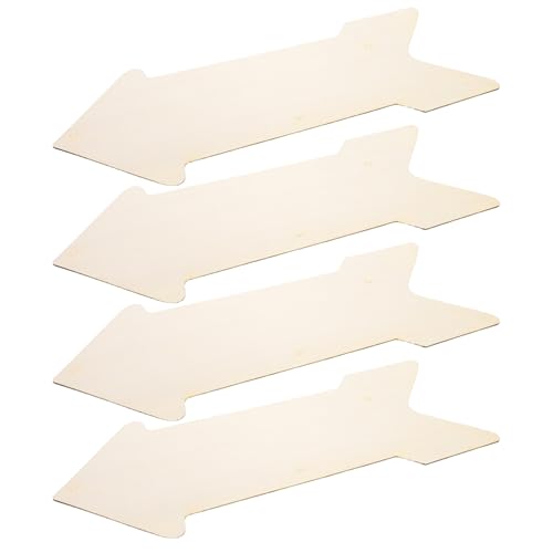Homoyoyo Holzpfeilschild, rustikal, unlackiert, Holzpfeile für Bastelarbeiten, Heimdekoration, Bauernhaus, Hochzeit, Geburtstag, Party, Dekoration, 4 Stück von Homoyoyo