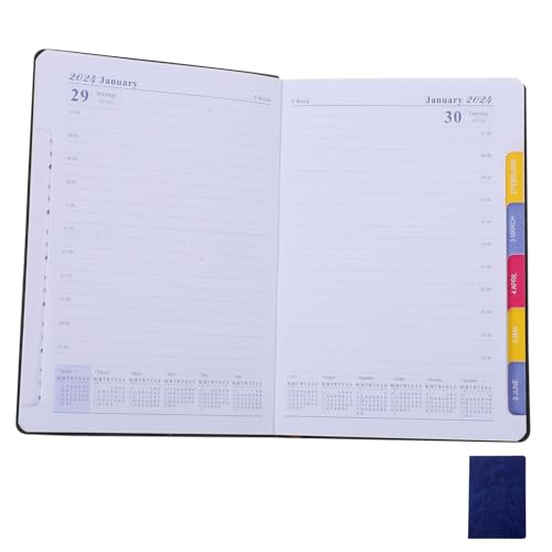 Homoyoyo Jahresplaner Notizbuch Blau Tage Agenda Notepad Praktischer Multifunktionaler Terminplaner für Studium Büro Reise Leichtes Tragbares Tagesplaner Notizheft von Homoyoyo