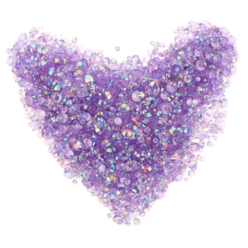 Homoyoyo Jelly Resin Rhinestones Flachboden Nagelschmuck Zubehör für DIY Nageldesign Handyhüllen Scrapbooking in Helllila Mixed von Homoyoyo