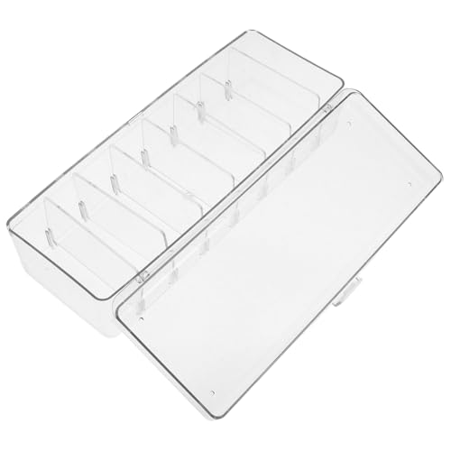 Homoyoyo Karteikartenorganisator mit Abnehmbaren Trennwänden Transparente Speicherbox für Visitenkarten Kabel und Kleine Gegenstände Eleganter Schreibtisch Organizer für Ordnung von Homoyoyo