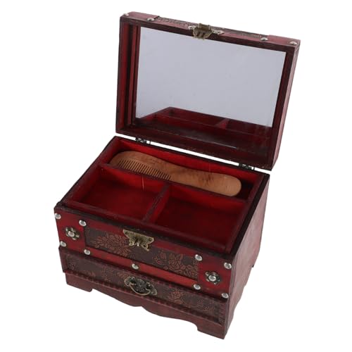 Homoyoyo Kasten Schmuckkästchen kleine Schatztruhe Schatzkiste der Piraten dekorative Kästen mit Deckel Retro-Aufbewahrungstruhe Boxen für Brautjungfern schmuckschatullen aus holz hölzern von Homoyoyo