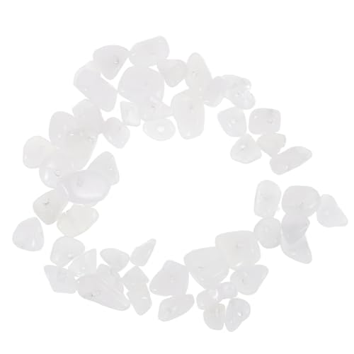 Homoyoyo Kiesarmband Zubehör Schmuck Handkette Armband Bastelset Kleine Perlen Kies Edelsteinperlen Steinperlen Abstandsperlen Splitterperlen Naturperlen Perlenset Weißer von Homoyoyo