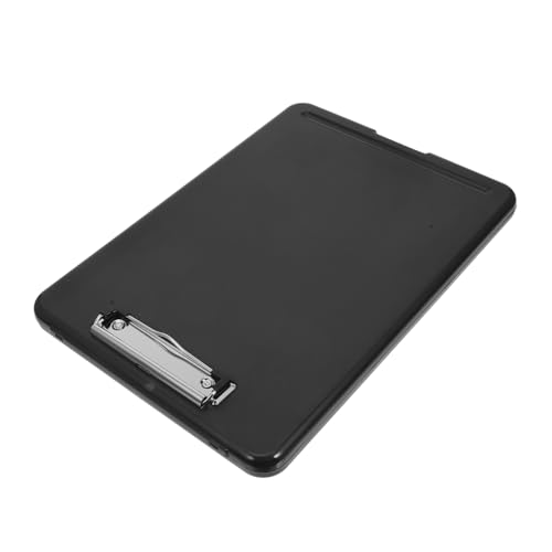 Homoyoyo Klemmbrett mit Aufbewahrungsfach Dokumentenbox Kunststoff Schreibbrett Organizer Multifunktional für Büro Schule Homeoffice mit Flachem Clip Transparenter Schwarz von Homoyoyo