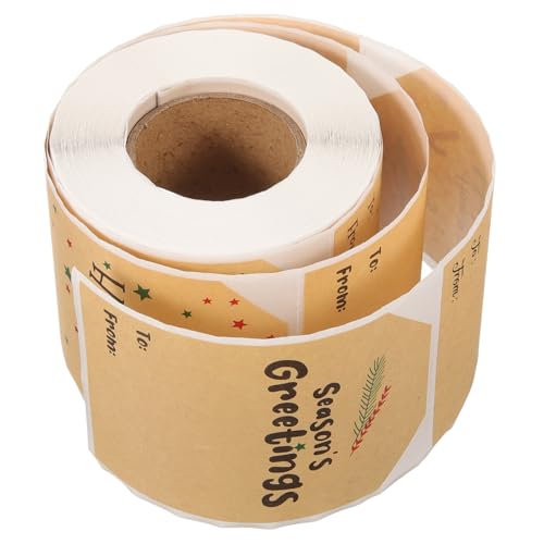 Homoyoyo Kraftpapier Weihnachtsaufkleber mit Weihnachtsmotiven Selbstklebende Geschenkverpackungs Etiketten Dekorative Label Sticker für DIY Geschenkdekoration Beschriftbar und Vielseitig von Homoyoyo