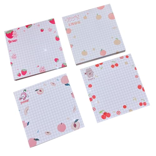 Homoyoyo Kreative Frucht Memo Sticker Selbstklebende Notizen mit Einfachem Design für Schule und Büro Erinnern und Planen Erdbeere Orange und Kirsche von Homoyoyo