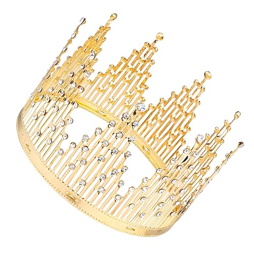 Homoyoyo Kristall Kronen Tortenaufsatz Goldene Cake Decoration Langlebiger Kindergeburtstag Tortendeko Filigrane Krone für Hochzeit Party Festlicher Kuchen Schmuck Vielseitiger von Homoyoyo