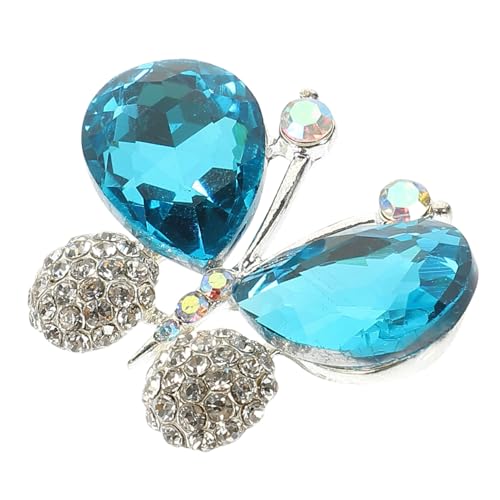 Homoyoyo Kristall-Schmetterling-Brosche Applikationspatch aufnähen Strass-Patch funkelnd Dekoration dekorativ Schmetterlinge Applikation Schuhe Applikation Legierung Blue von Homoyoyo