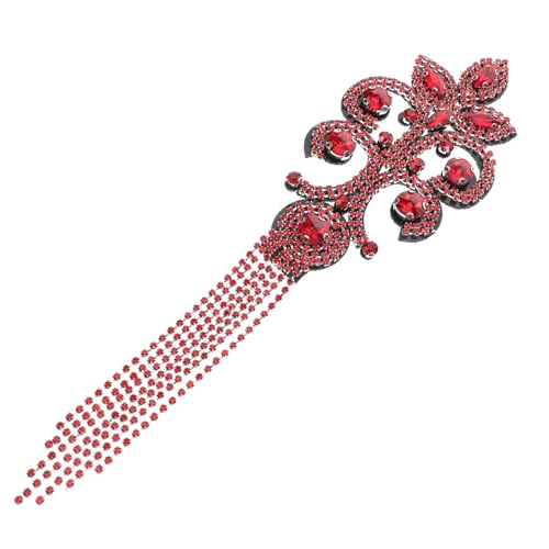Homoyoyo Kristall Schulterabzeichen Schulterdeko Quaste Schulterepauletten Schulterschmuck Strass Rot von Homoyoyo