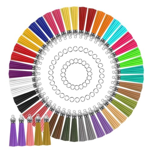 Homoyoyo Lederquasten Schlüsselanhänger Teilig Bunte DIY Quasten für Lesezeichen Taschenanhänger Schmuck und Handwerksprojekte Robust und Vielseitig für Individuelle Accessoires von Homoyoyo