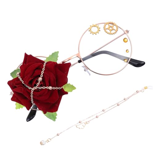 Homoyoyo Lolita Gear Brille für Cosplay Partys Einseitige Steampunk Sonnenbrille mit Roségoldenen Akzenten Verstellbar Vielseitig Einsetzbar Leicht Langlebig für Anlässe Homoyoyo Lolita Gear Brille für Cosplay Partys Einseitige Steampunk Sonnenbrille mit Roségoldenen Akzenten Verstellbar Vielseitig Einsetzbar Leicht Langlebig für Anlässe von Homoyoyo