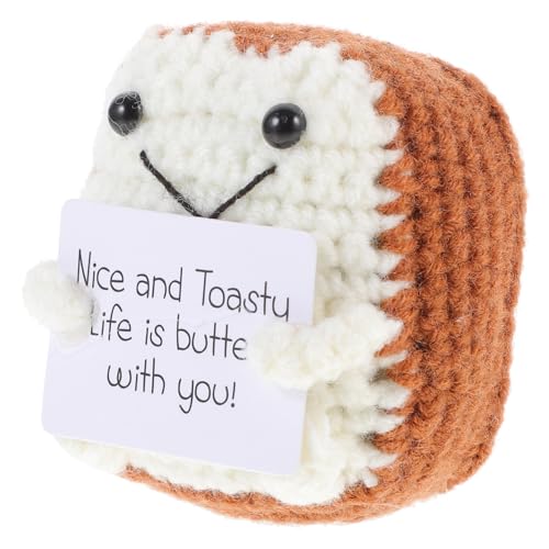 Homoyoyo Lustiger Gestickter Toast – Emotionale Unterstützungsspielzeug Für – Ermutigende Wolle Puppe Mit Inspirierenden Karten – Perfektes Für Positive Gedanken Und Emotionen von Homoyoyo