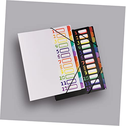 Homoyoyo Mehrlagiger Dokumentenordner mit Regenbogen Innenseiten Tragbarem Multifunktionalem Aktenordner für Quittungen Belege Rechnungen für Büro und Alltag Schwarze Farbgebung von Homoyoyo