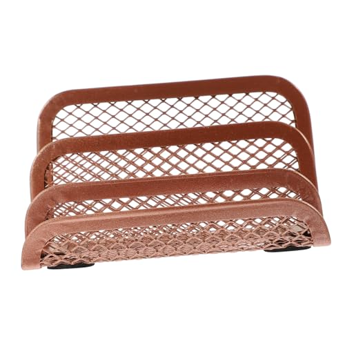 Homoyoyo Metall Desktop Bücherhalter Vertikaler Organizer Roségold Großes Fassungsvermögen Für Büro Zuhause Zeitschriftenablage Schreibwarenhalter Schreibtisch Organizer von Homoyoyo